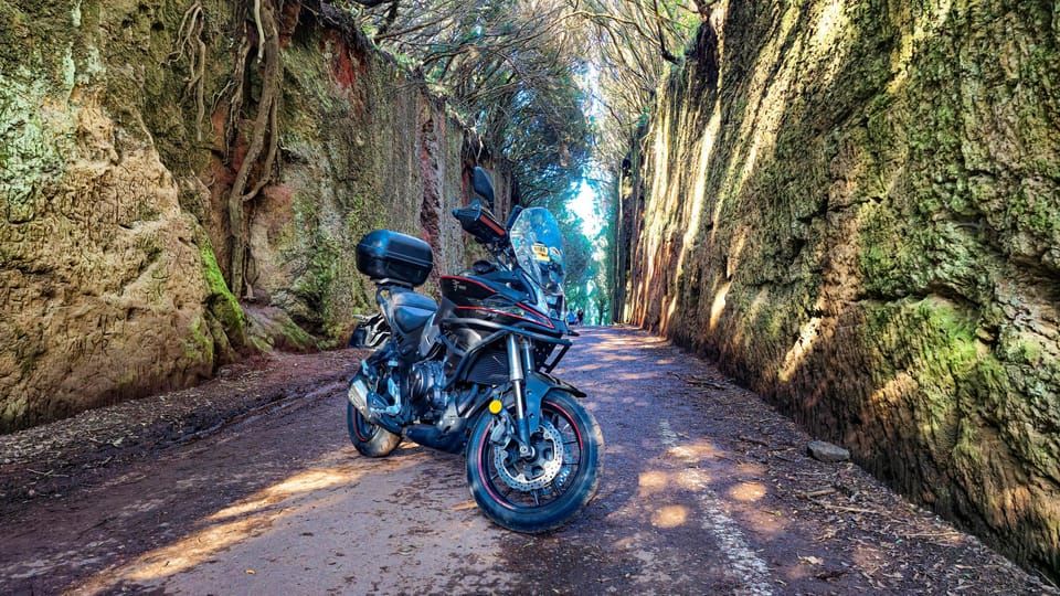 Puerto de la Cruz Motorbike tour through Teide National Park - Inside Teide National Park: arriving near Los Roques de García