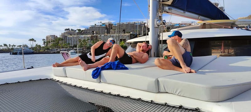Tenerife: PRIVATE Catamaran cruise with Lunch and Drinks - The First Sail Leg: 45 Minutes of Atlantic Views
