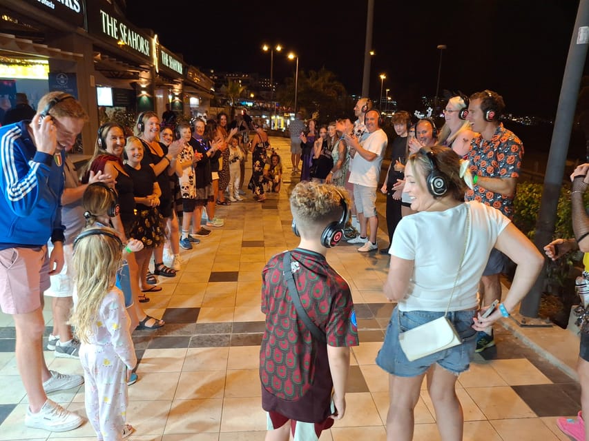 Tenerife: Silent Disco Walking Tour "Mustang Sally's" - The tour’s ending at Mustang Sally’s: reserved seating and a food perk