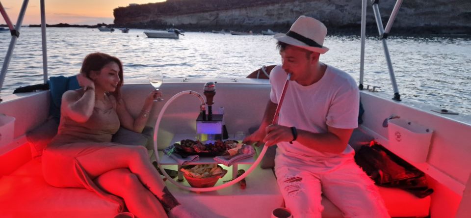Tenerife South: Romantic Night Cruise - La Caleta Bay at Anchor: Champagne, Snacks, and Hookah